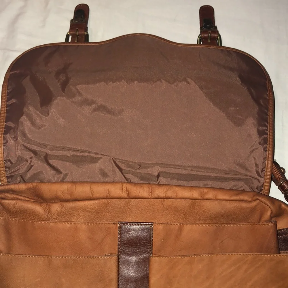 VINTAGE SANTA FE Brown Leather Men's Travel Messenger Bag EXCELLENT ❤️❤️